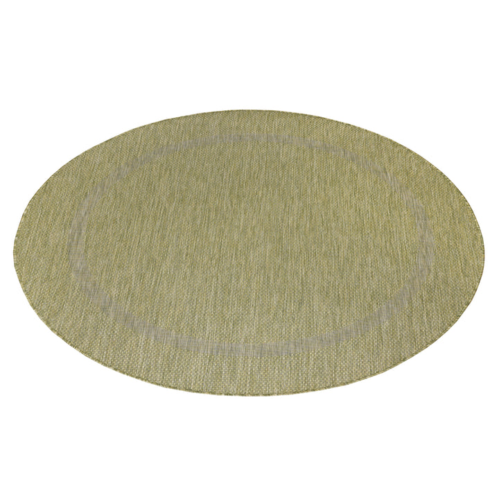 Teppich Outdoor Flachgewebe Uni-Design Polypropylen Balkon Grün Rund 120x120_Rund_