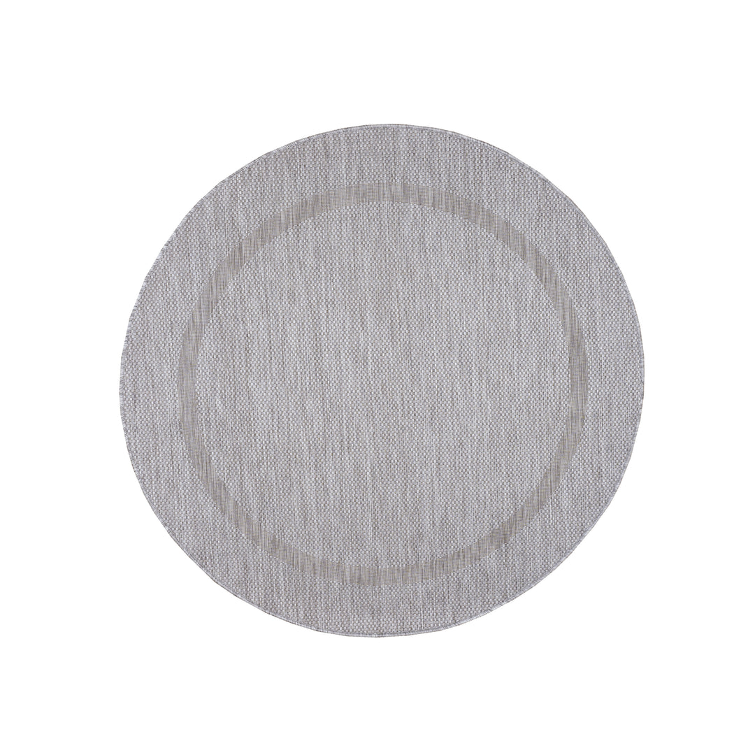 Teppich Outdoor Flachgewebe Uni-Design Polypropylen Balkon_Rund_