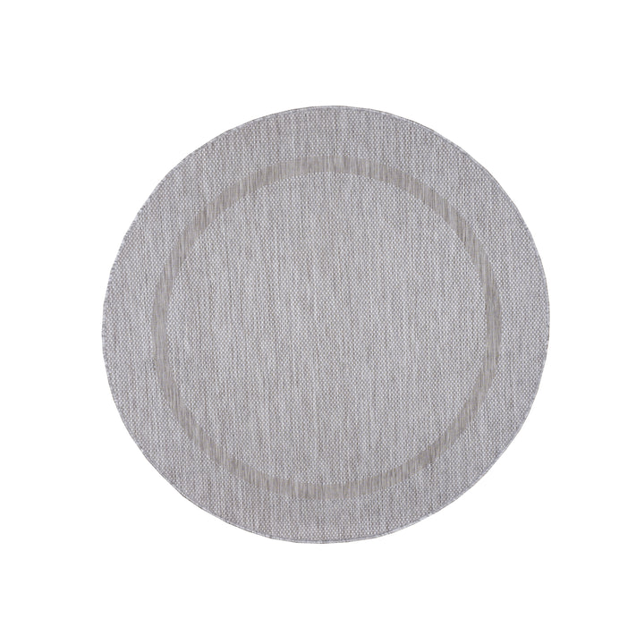 Teppich Outdoor Flachgewebe Uni-Design Polypropylen Balkon_Rund_