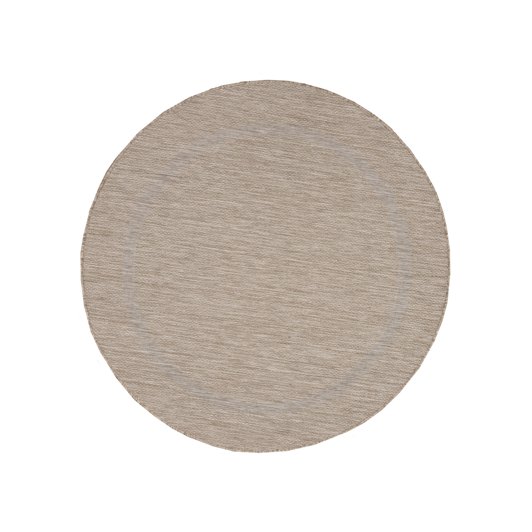 Teppich Outdoor Flachgewebe Uni-Design Polypropylen Balkon_Rund_