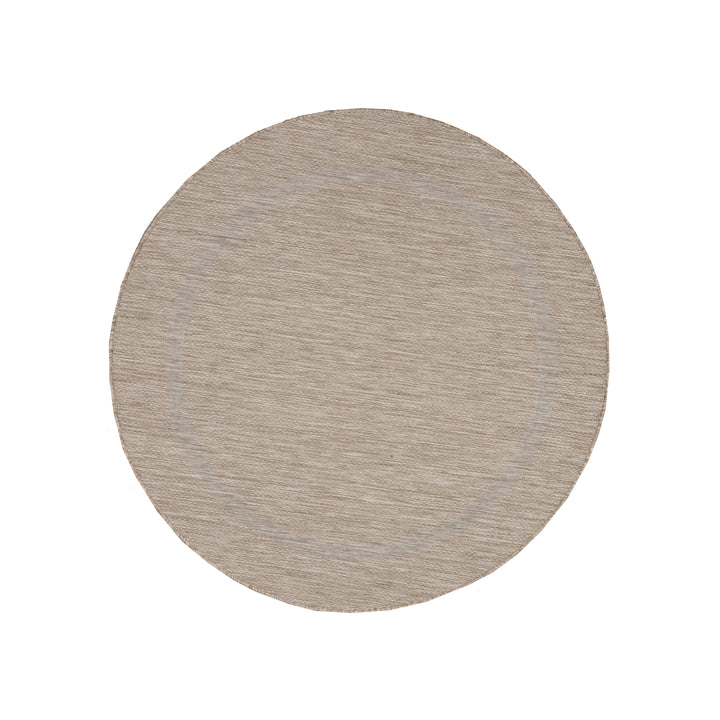 Teppich Outdoor Flachgewebe Uni-Design Polypropylen Balkon_Rund_