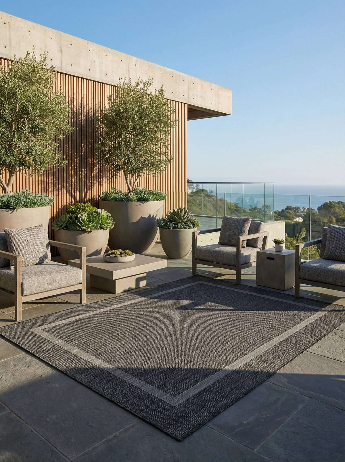 Outdoor-Teppich Einfarbig – Waschbar & Wetterfest für Balkon & Terrasse – Ansicht 1
