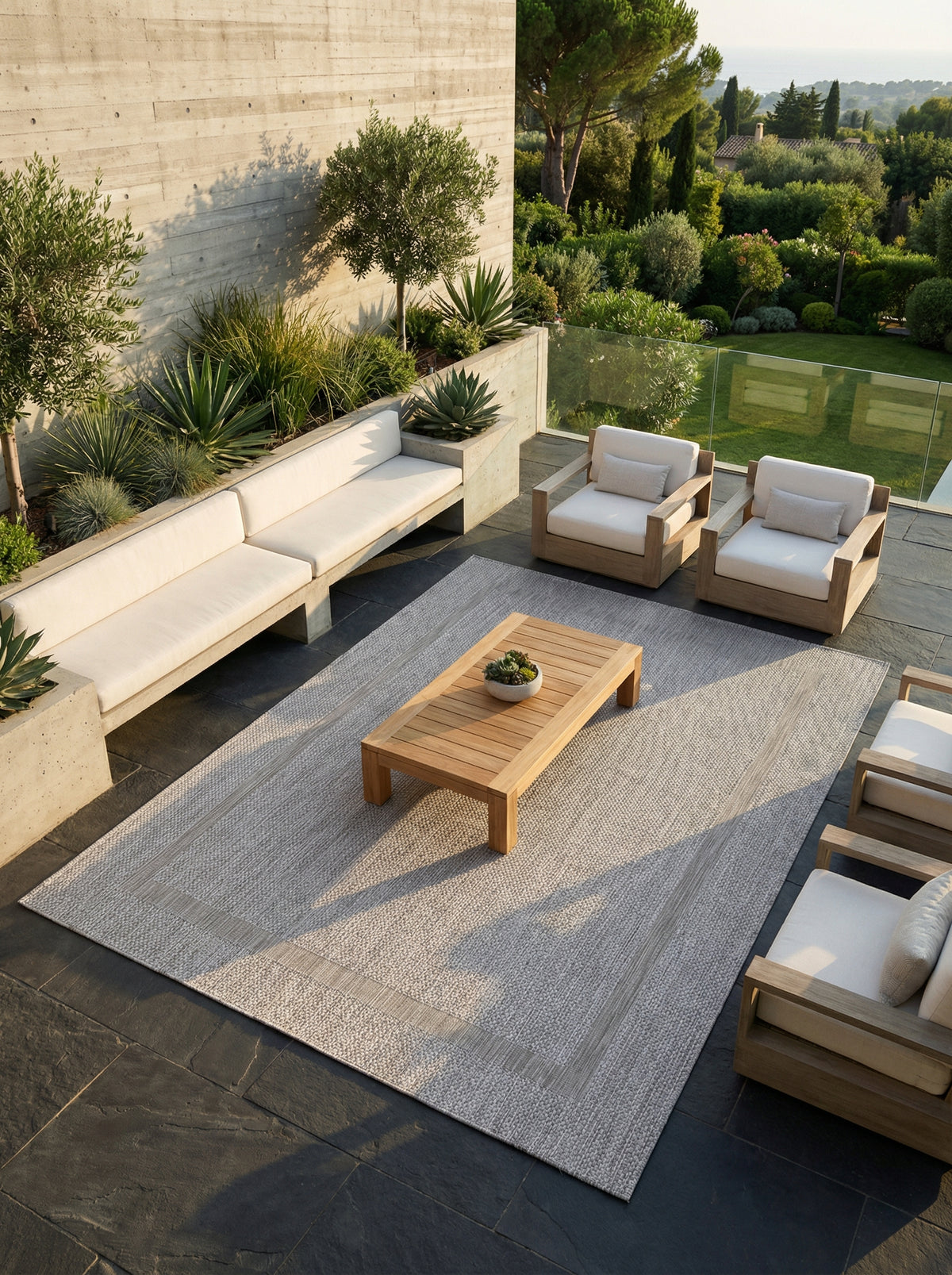 Outdoor-Teppich Einfarbig – Waschbar & Wetterfest für Balkon & Terrasse – Ansicht 22