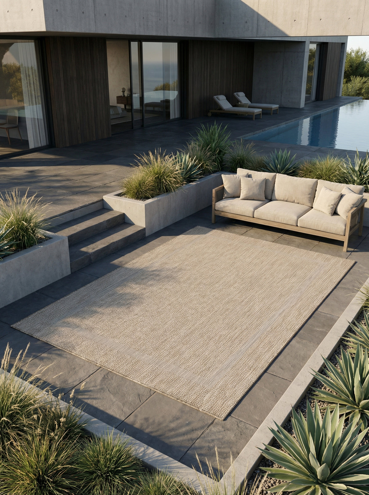 Outdoor-Teppich Einfarbig – Waschbar & Wetterfest für Balkon & Terrasse – Ansicht 2