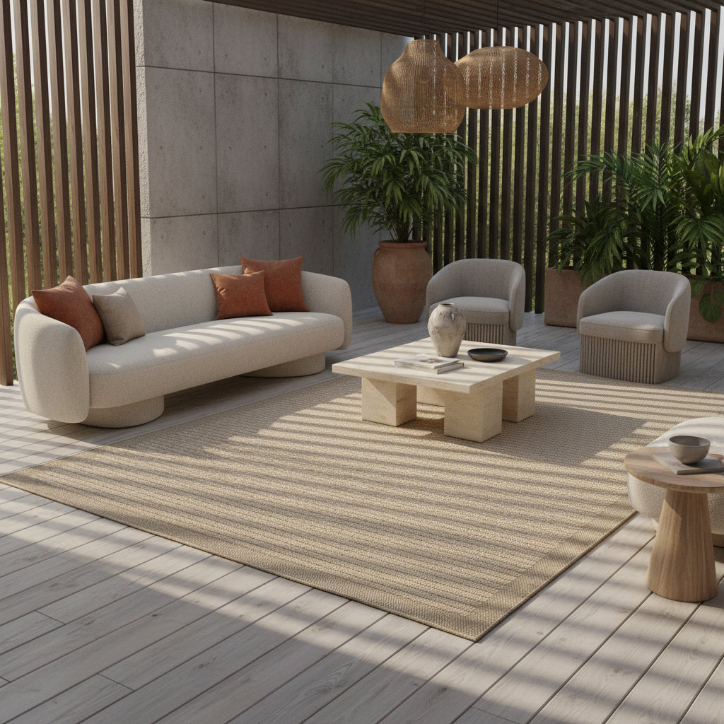 Outdoor-Teppich Einfarbig – Waschbar & Wetterfest für Balkon & Terrasse – Ansicht 3