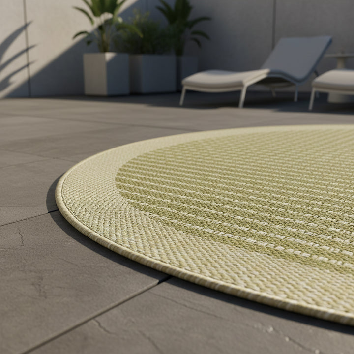 Teppich Outdoor Flachgewebe Uni-Farbe Polypropylen Balkon_Rund_