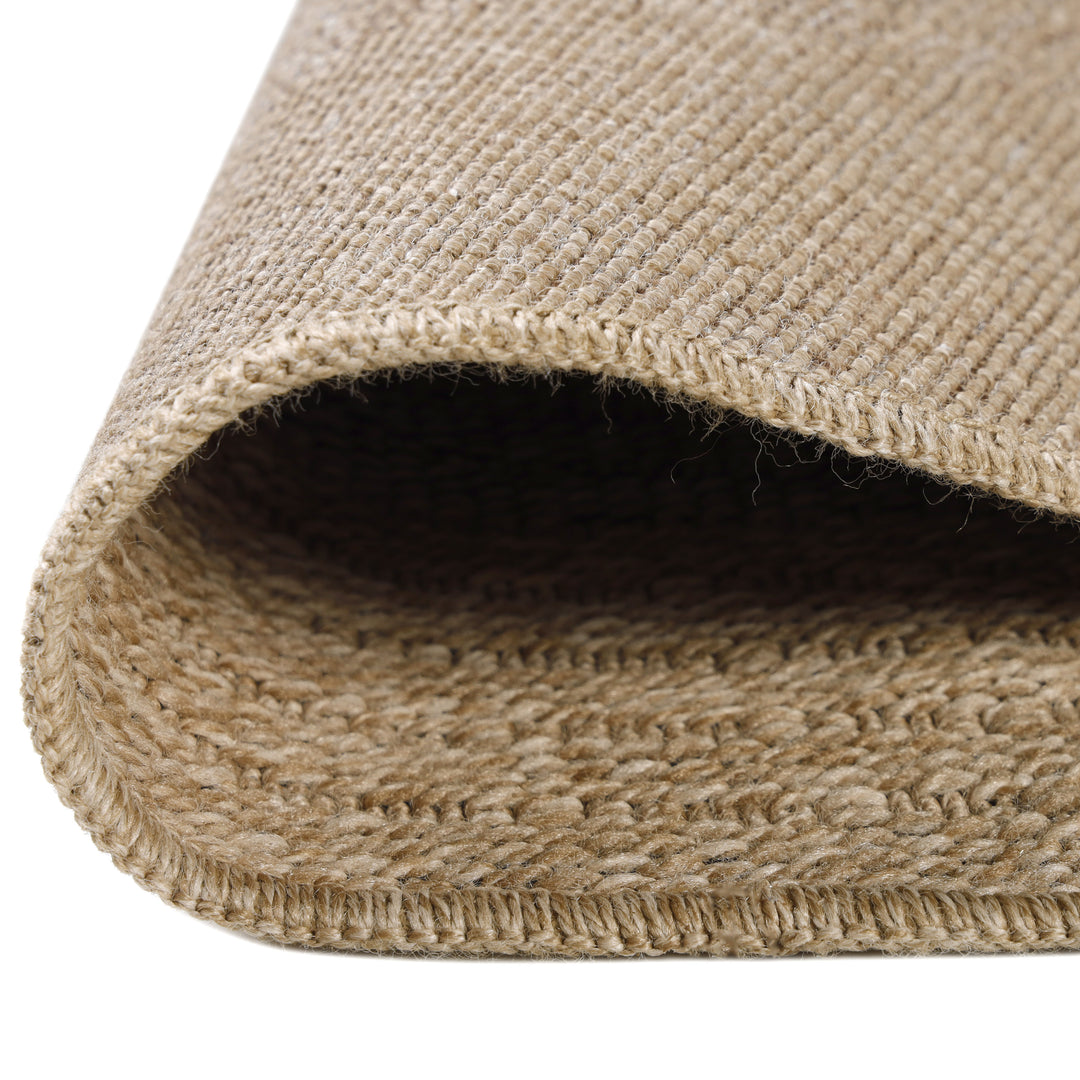 Teppich Outdoor Flachgewebe Vintage Polypropylen Balkon_Schwarz_Rund_