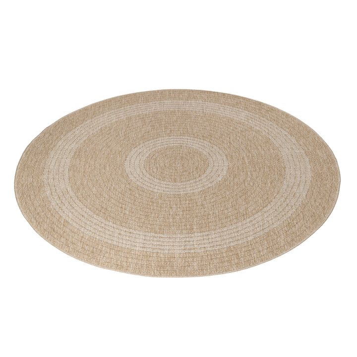 Teppich Outdoor Flachgewebe Vintage Polypropylen Balkon Beige Rund 120x120_Rund_
