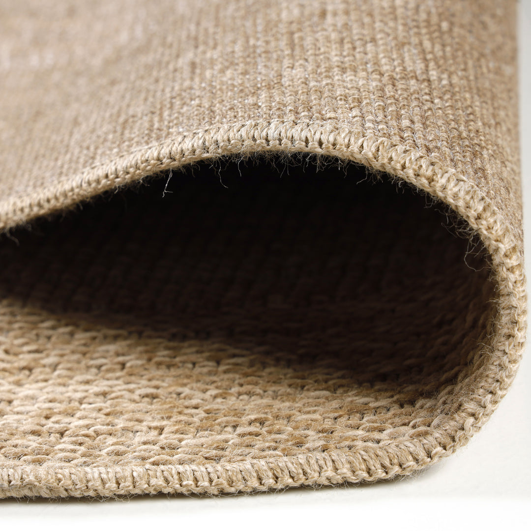 Teppich Outdoor Flachgewebe Vintage Polypropylen Balkon_Beige_Rund_