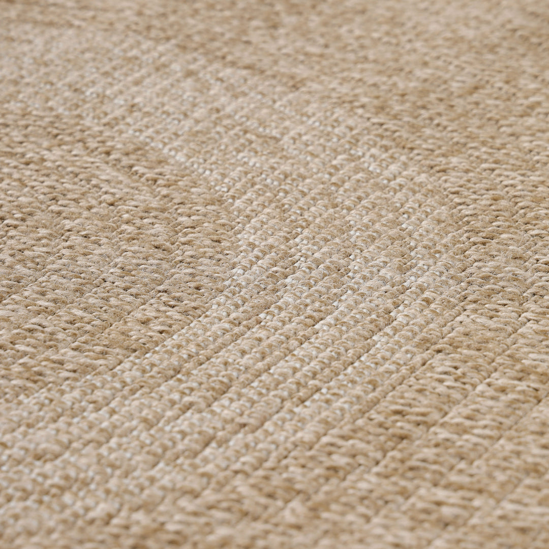 Teppich Outdoor Flachgewebe Vintage Polypropylen Balkon Beige Rund 120x120_Rund_