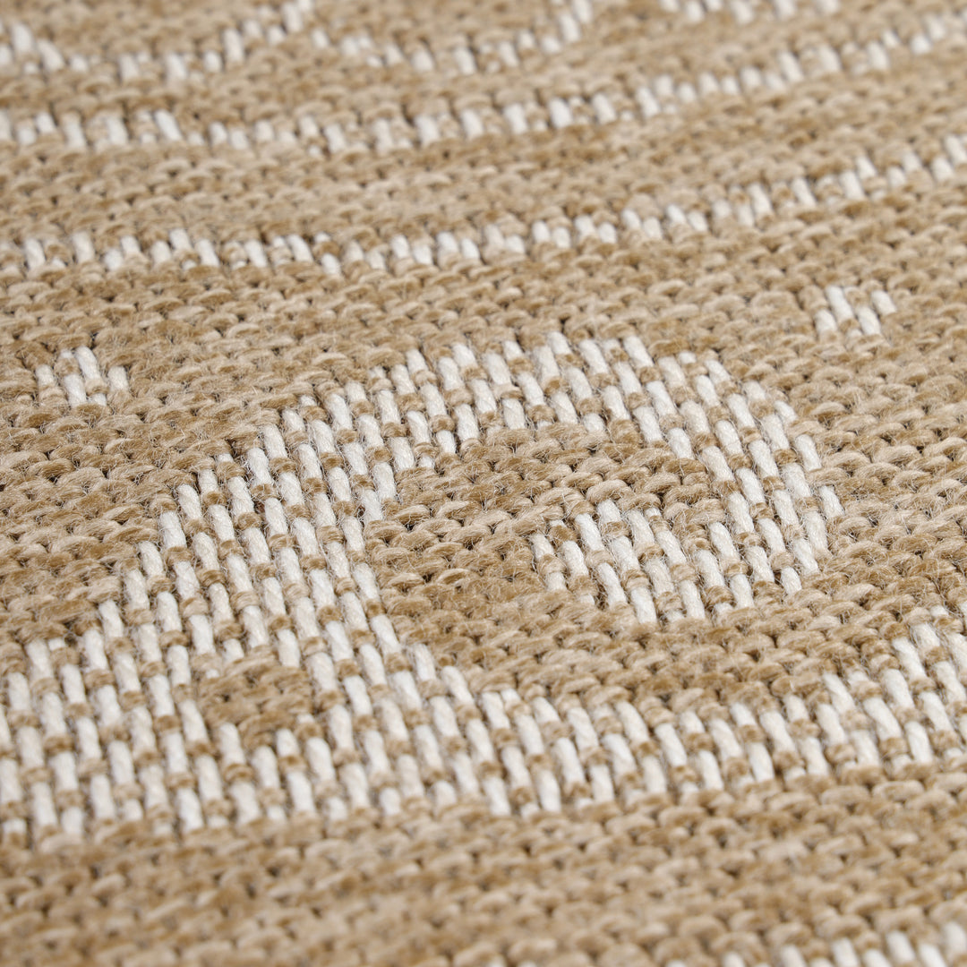 Teppich Outdoor Flachgewebe Vintage Polypropylen Balkon Beige Rund 120x120_Rund_
