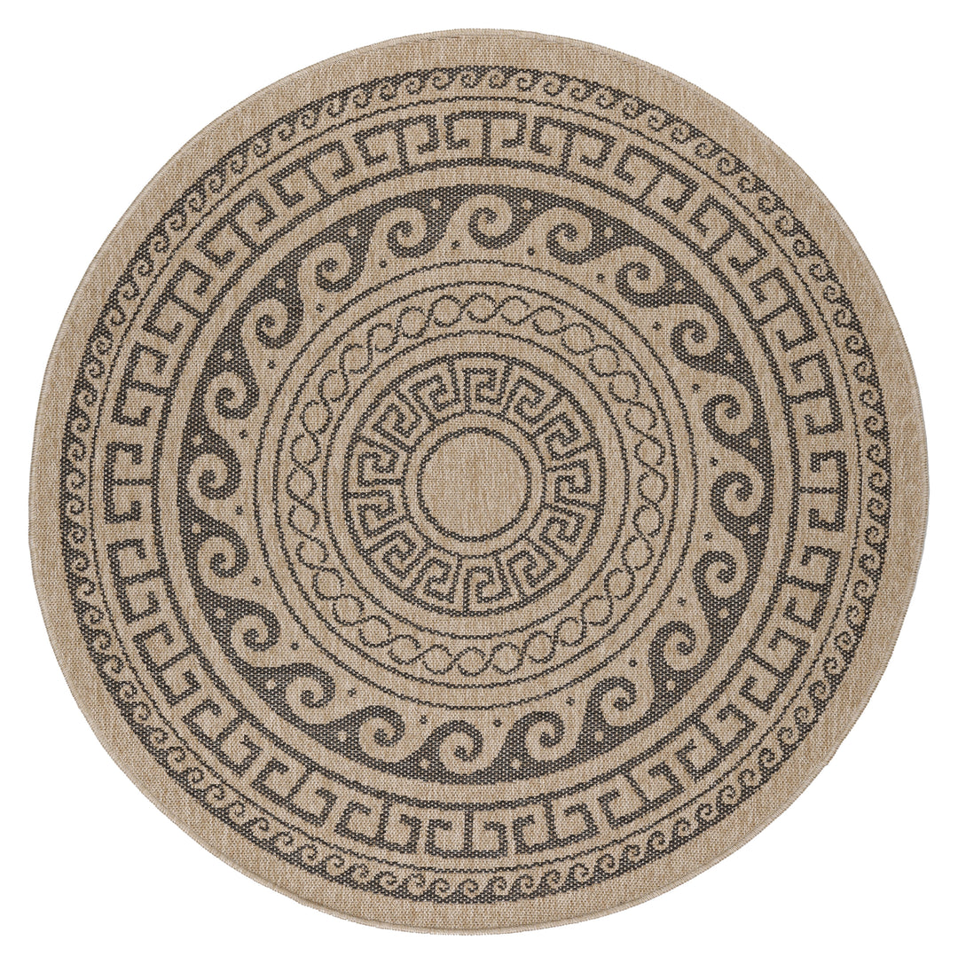 Teppich Outdoor Flachgewebe Vintage Polypropylen Balkon_Rund_