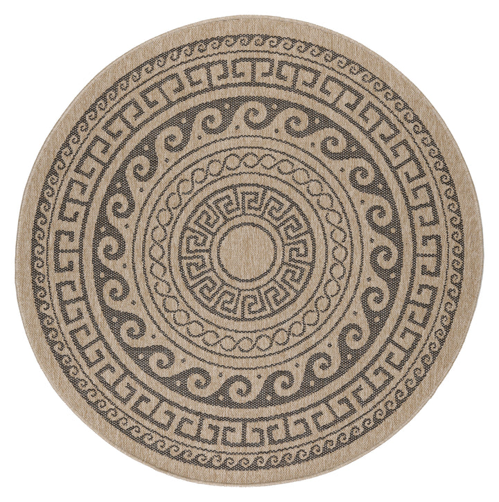 Teppich Outdoor Flachgewebe Vintage Polypropylen Balkon_Rund_