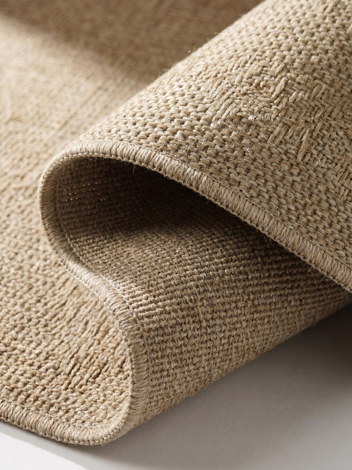 Teppich Beige Läufer Kante Rückseite_