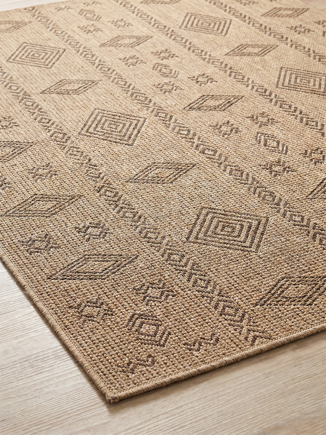 Teppich Beige-Schwarz Läufer Farbdetail Muster_