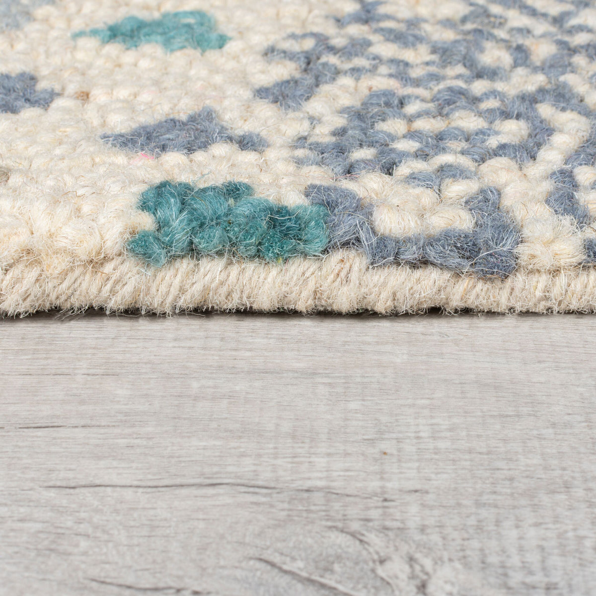 Teppich Patchwork Floral aus Wolle  - Handgetuftet für stilvolle Wohnräume Rechteckig