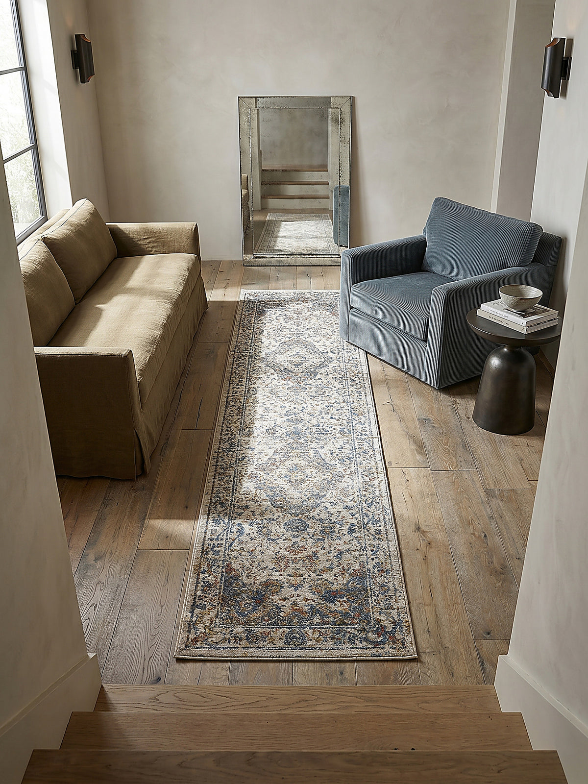 Teppich Multicolor-Erdtöne Läufer Musteransicht von oben Designkollektion_