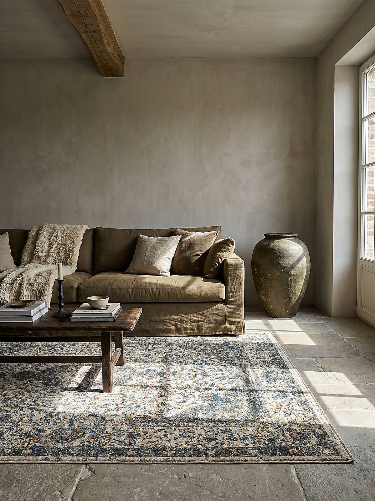 Teppich Multicolor-Erdtöne rechteckig im modernen Wohnzimmer Einrichtungsidee
