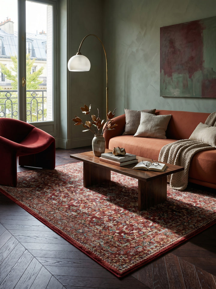 Teppich Rot rechteckig Editorial Styling_