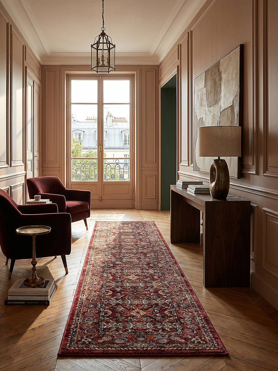 Teppich Rot Läufer im modernen Wohnzimmer_