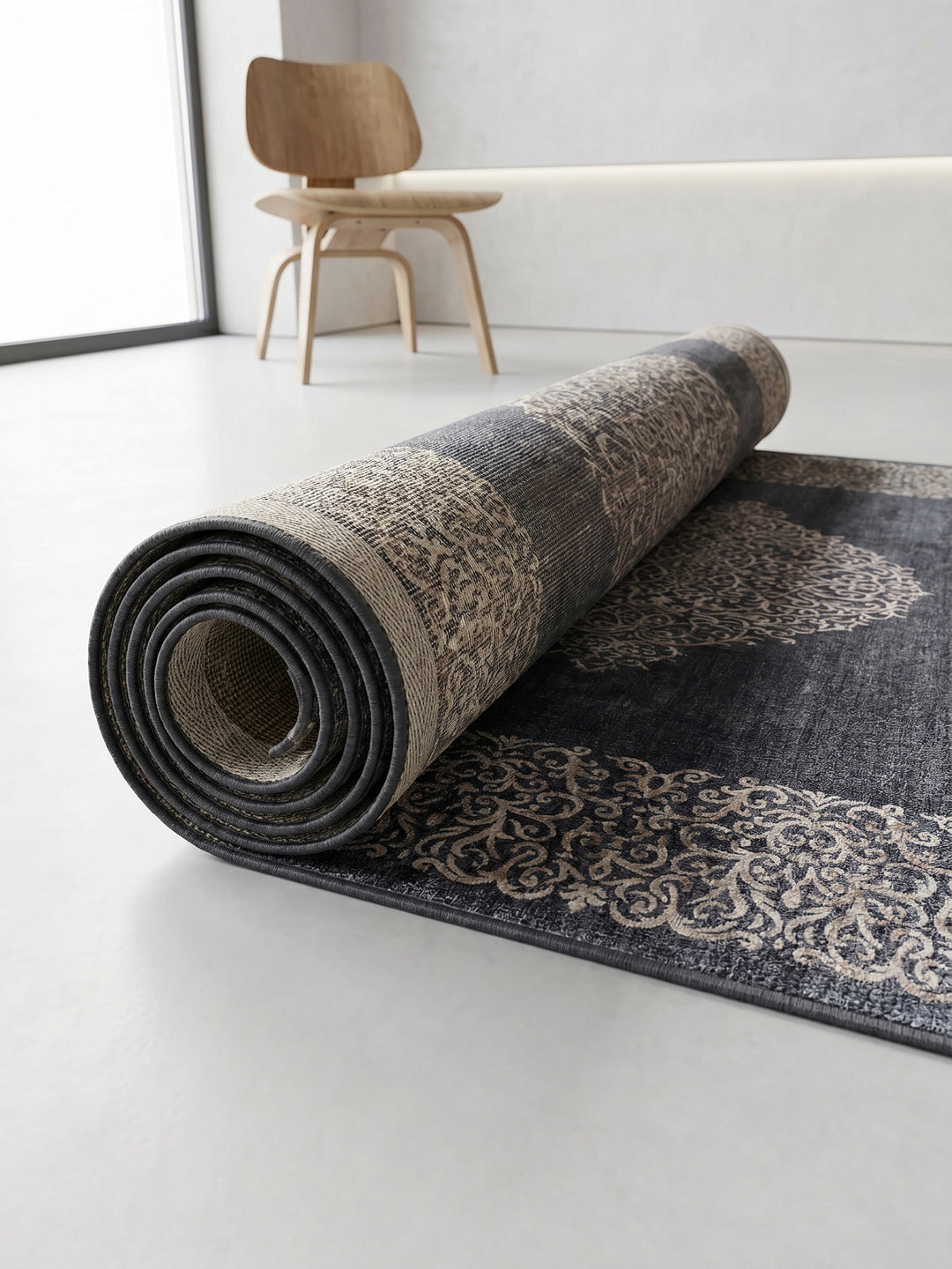 Teppich Schwarz Läufer Wohnaccessoire Deko_