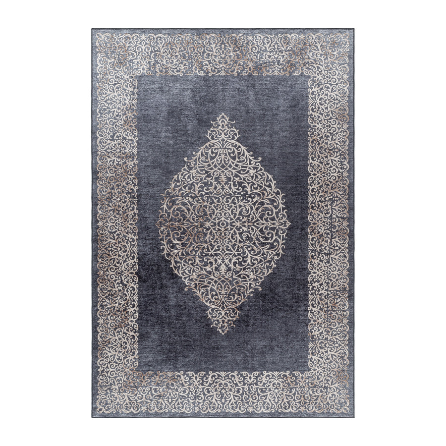 Teppich Waschbar Flachgewebe Barock Polyester Wohnzimmer_Läufer_
