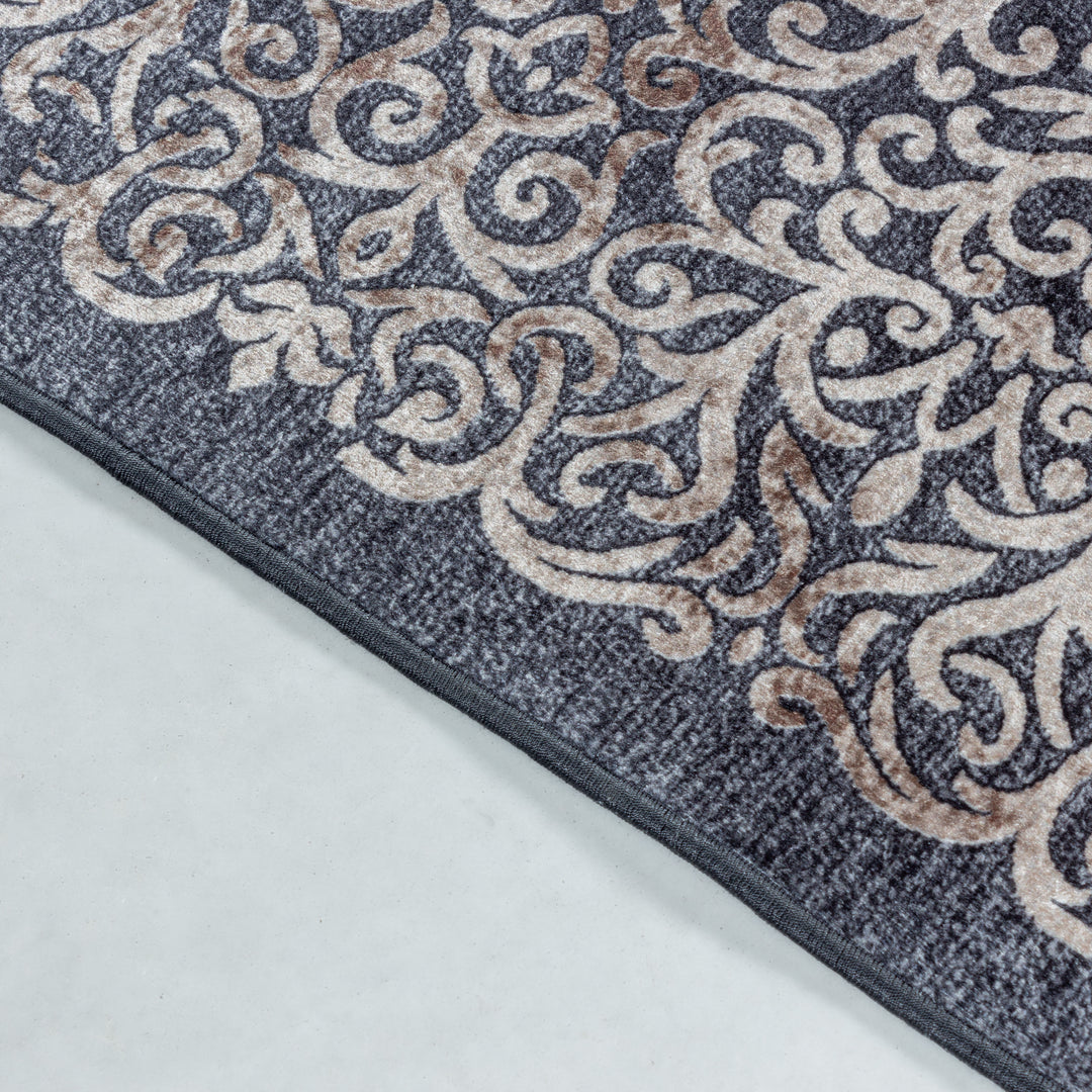 Teppich Waschbar Flachgewebe Barock Polyester Wohnzimmer_Läufer_