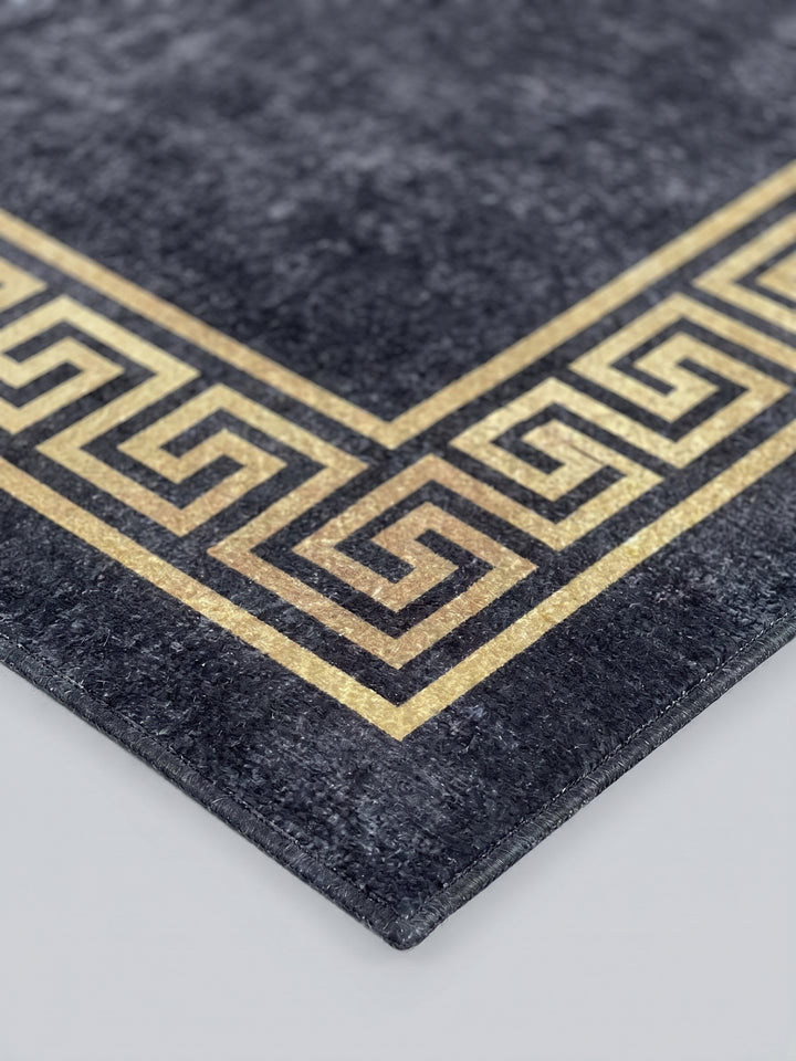 Teppich Schwarz rechteckig Farbdetail Muster_