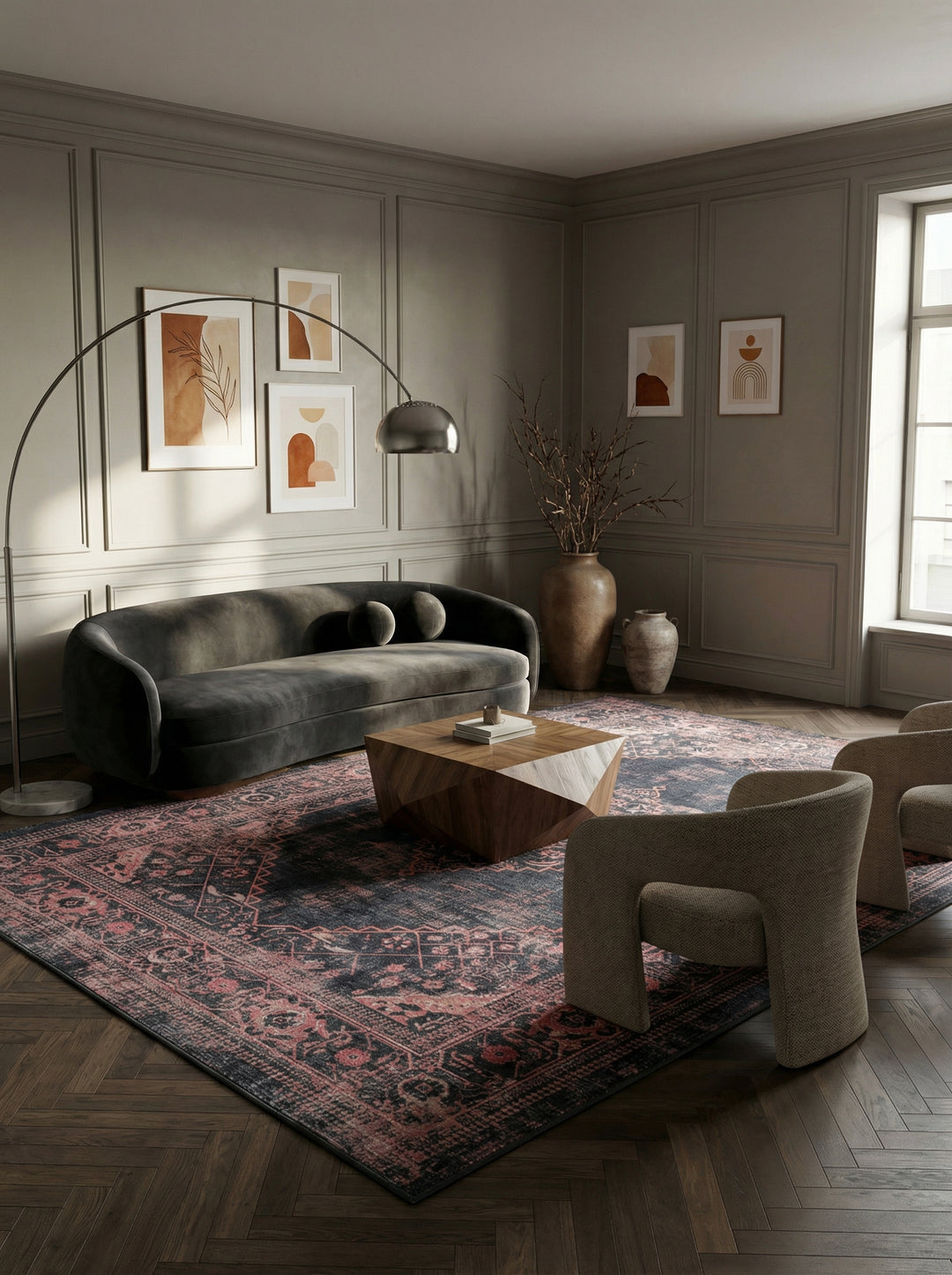 Teppich Waschbar Flachgewebe Orientalisch Polyester Wohnzimmer Rot Läufer 80x150_Läufer_