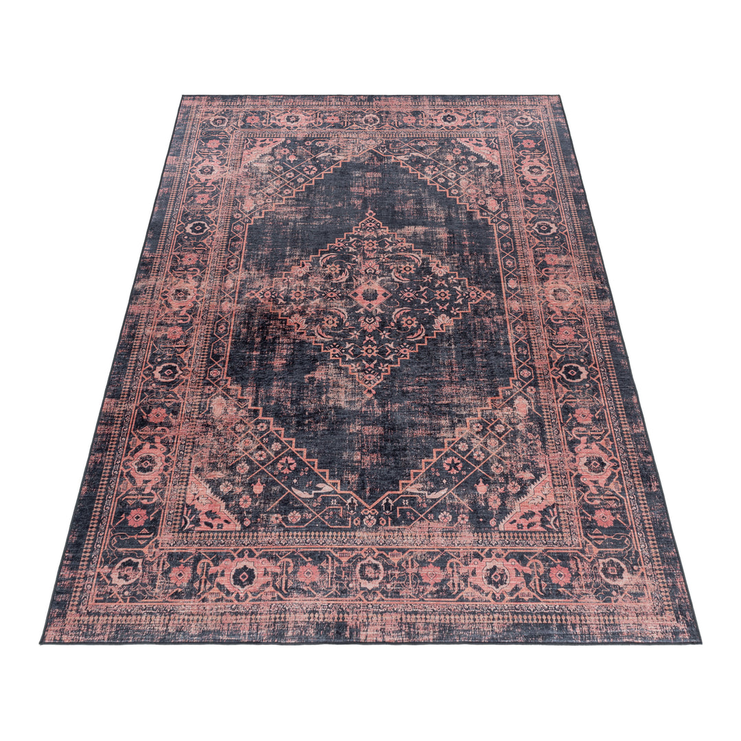 Teppich Waschbar Flachgewebe Orientalisch Polyester Wohnzimmer Rot Läufer 80x150_Läufer_