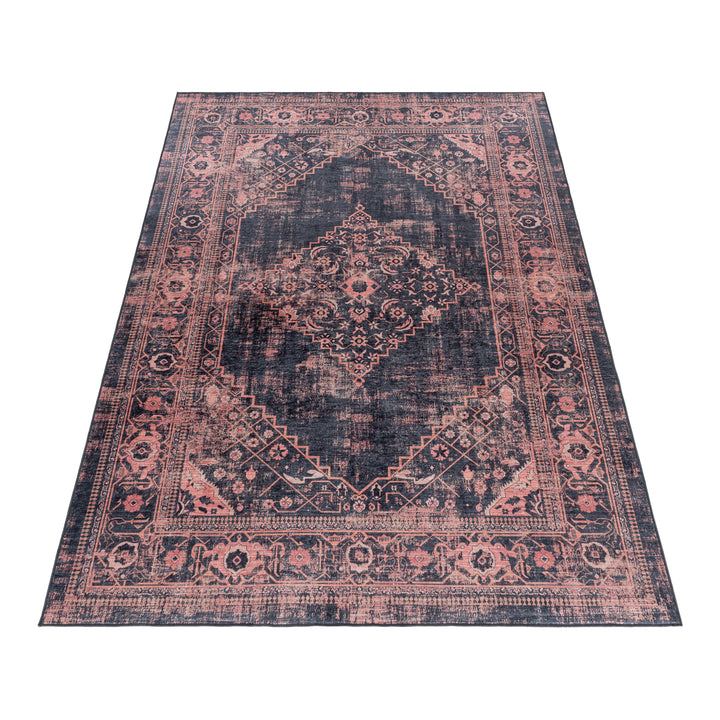 Teppich Waschbar Flachgewebe Orientalisch Polyester Wohnzimmer Rot Läufer 80x150_Läufer_