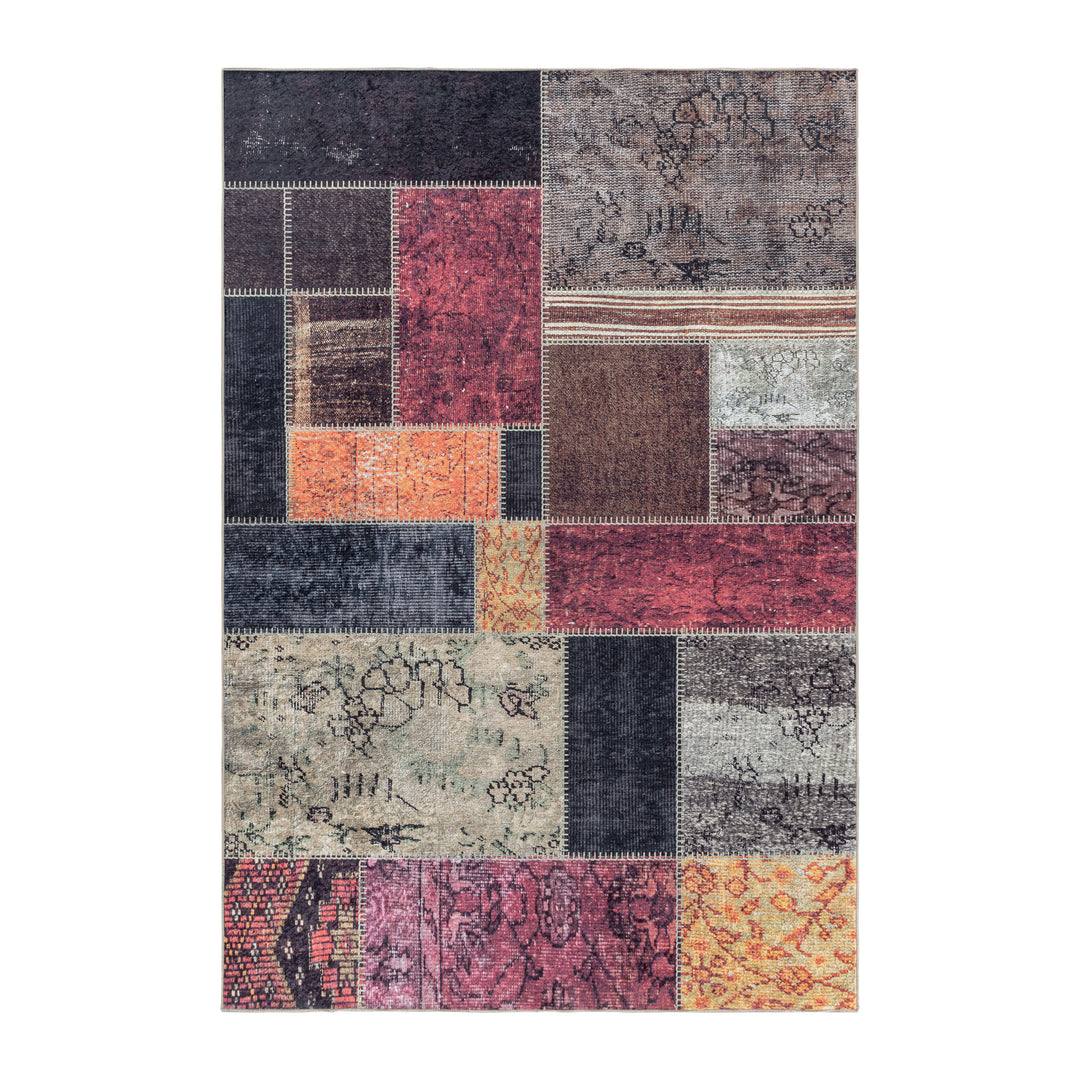 Teppich Waschbar Flachgewebe Patchwork Polyester Wohnzimmer_Läufer_
