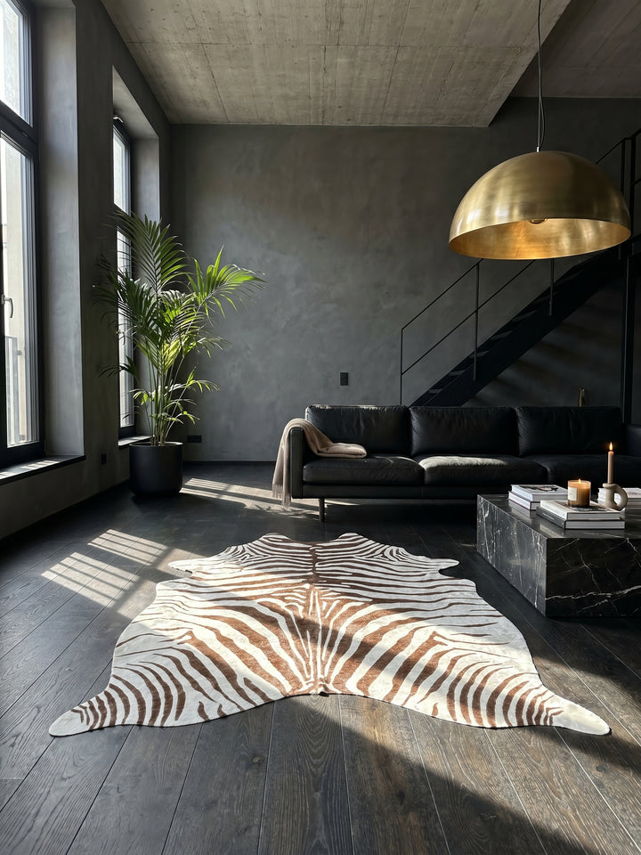 Teppich Brown rechteckig im Wohnzimmer Einrichtungsidee_