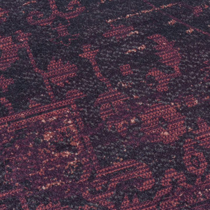 Teppich Waschbar Flachgewebe Vintage Look Polyester Wohnzimmer Rot Läufer 80x150_Läufer_