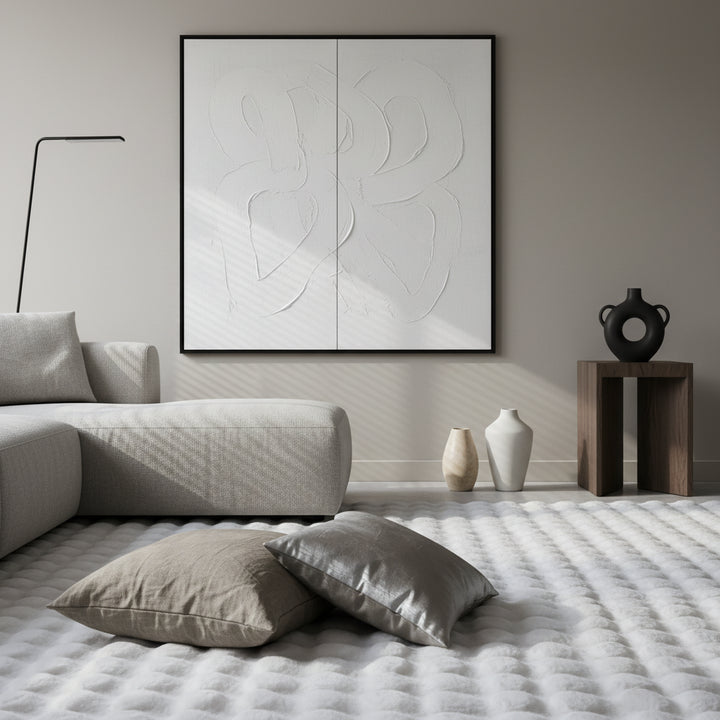 Teppich Waschbar Hochflor Uni Polyester Wohnzimmer_Läufer_