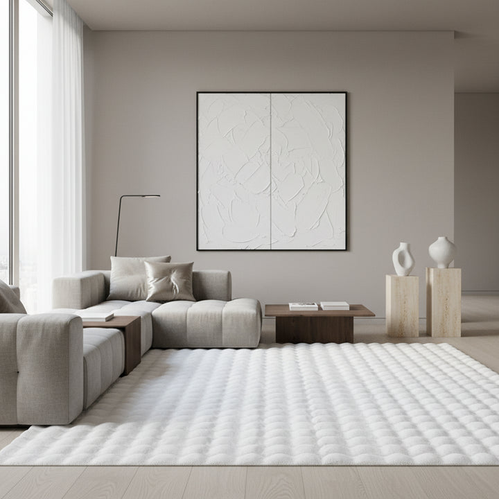 Teppich Waschbar Hochflor Uni Polyester Wohnzimmer_Läufer_