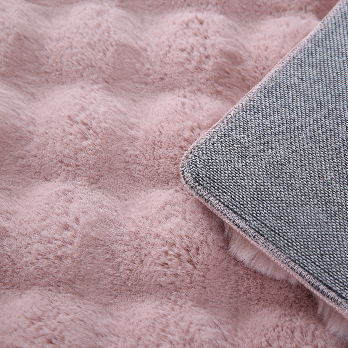 Teppich Waschbar Hochflor Uni Polyester Wohnzimmer Rosa Läufer 80x150_Läufer_