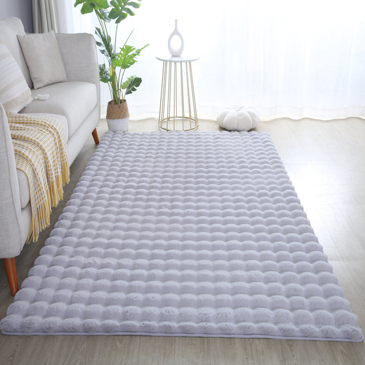 Teppich Waschbar Hochflor Uni Polyester Wohnzimmer_Läufer_