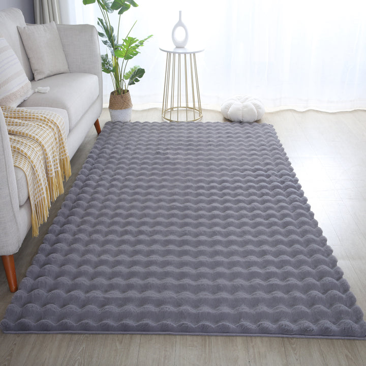 Teppich Waschbar Hochflor Uni Polyester Wohnzimmer_Läufer_