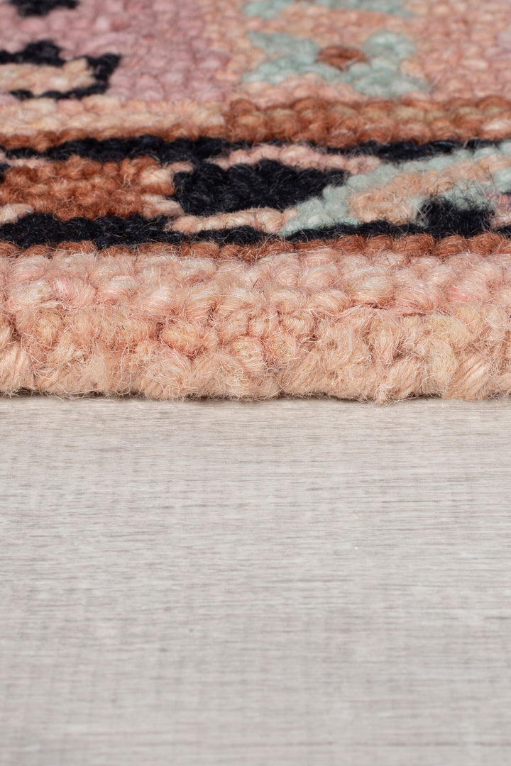 Teppich Wolle handgetuftet  - Traditionelles Blumenmuster  - Strapazierfähig_Rechteckig_