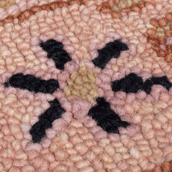 Wollteppich Orient Traditionelles Blumenmuster - Wohnzimmer_Rosa-Schwarz_Rechteckig_