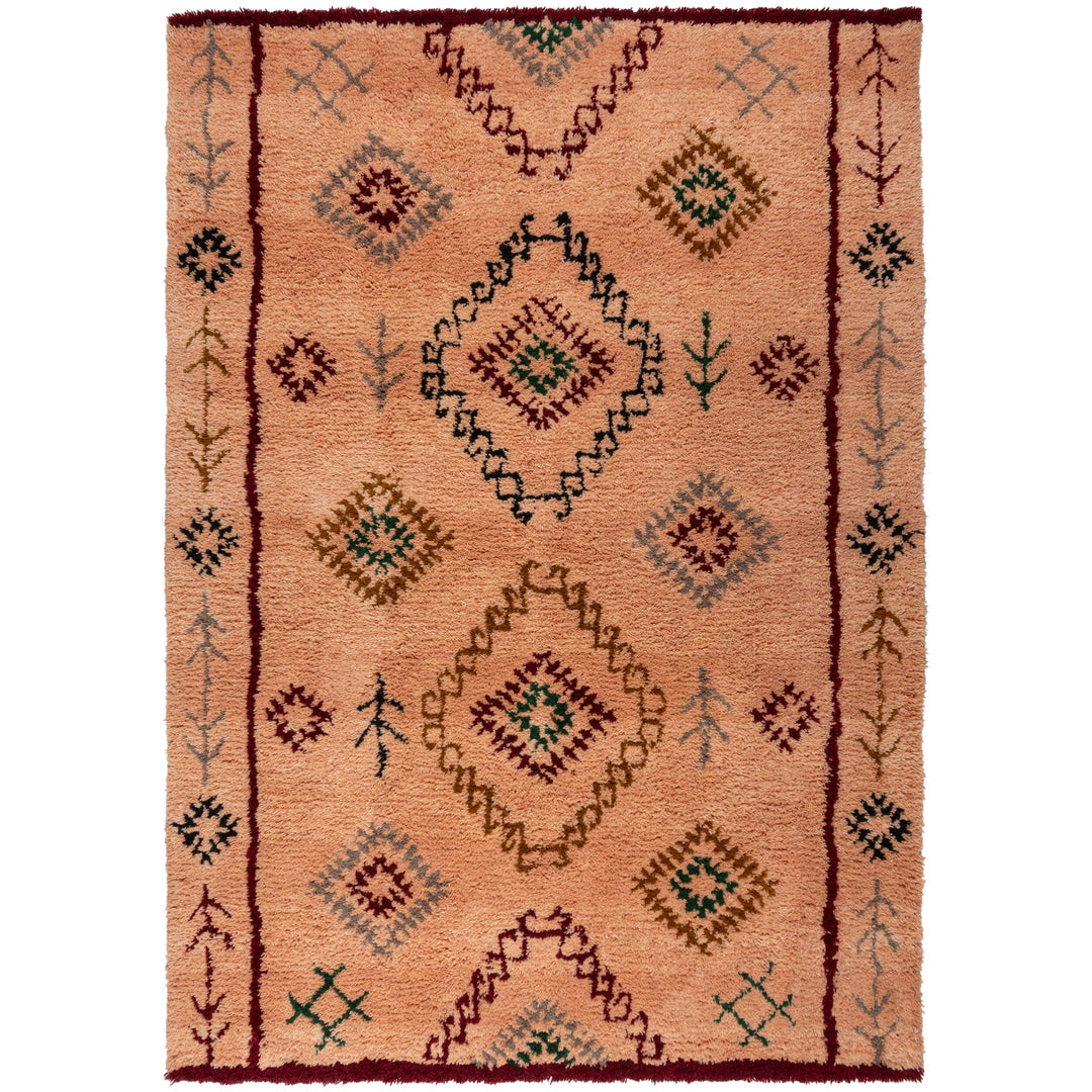Wollteppich Hochflor Rauten - Ethno (Berber) - Schlafzimmer_Rechteckig_