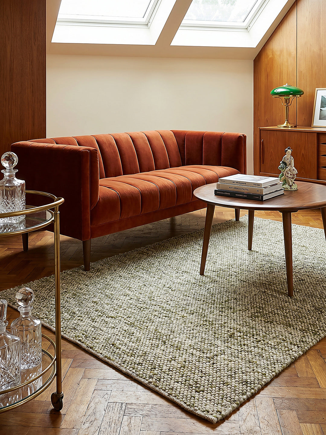Teppich Grün rechteckig Musteransicht von oben Designkollektion_