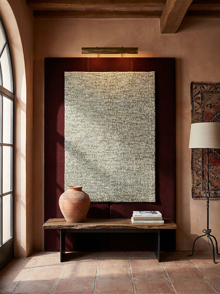 Teppich Grün rechteckig als Wandteppich Wanddekoration Textilkunst Interior Design_