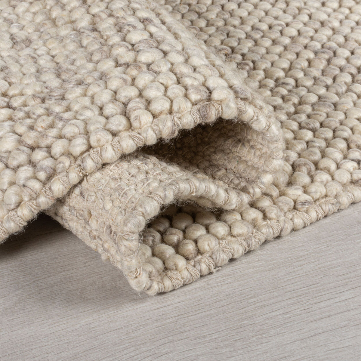Teppich aus Wolle-Polyester-Mischung - handgewebt - mit texturiertem Noppeneffekt - strapazierfähig und pflegeleicht_Läufer_