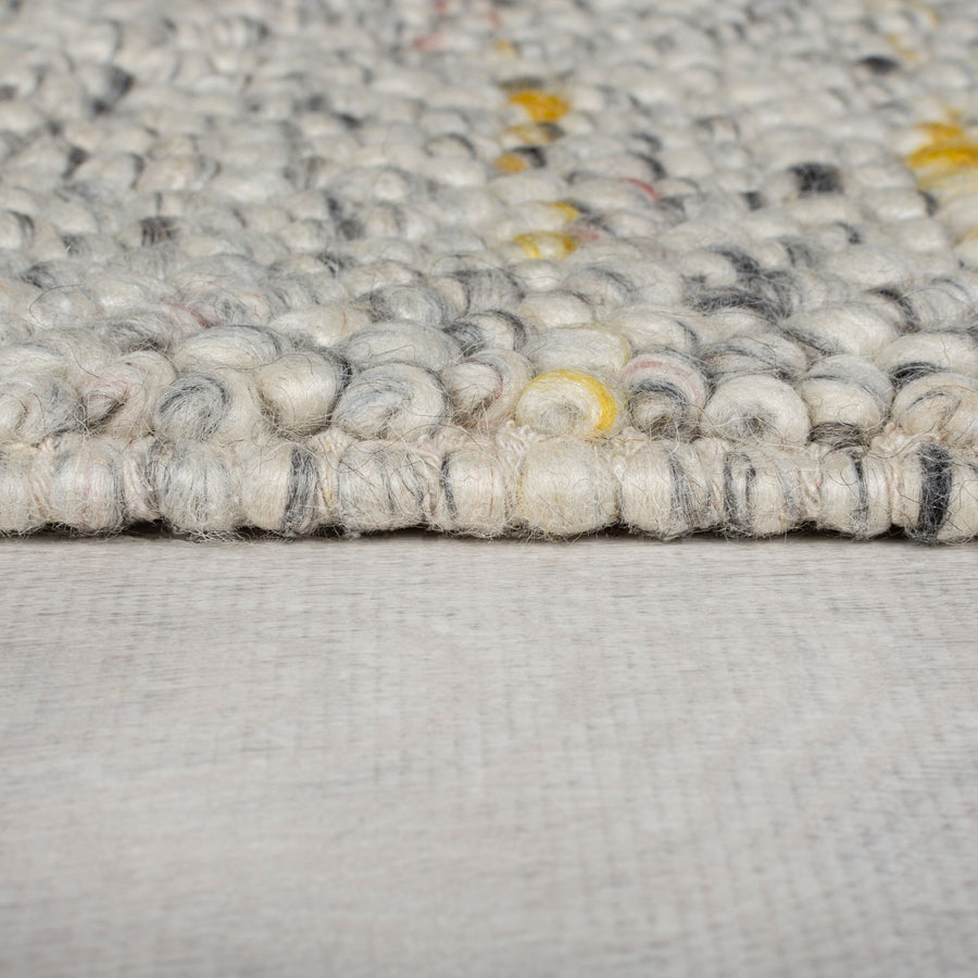 Teppich aus Wolle-Polyester-Mischung - handgewebt - mit texturiertem Noppeneffekt - strapazierfähig und pflegeleicht_Rechteckig_