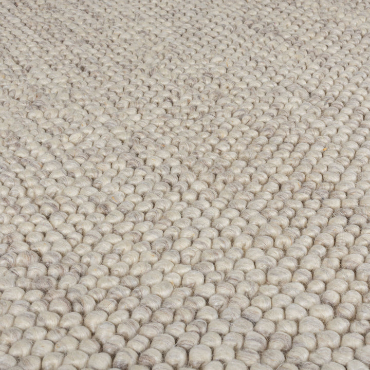 Teppich aus Wollmischung - mit stilvollem Noppeneffekt_Beige_Rechteckig_
