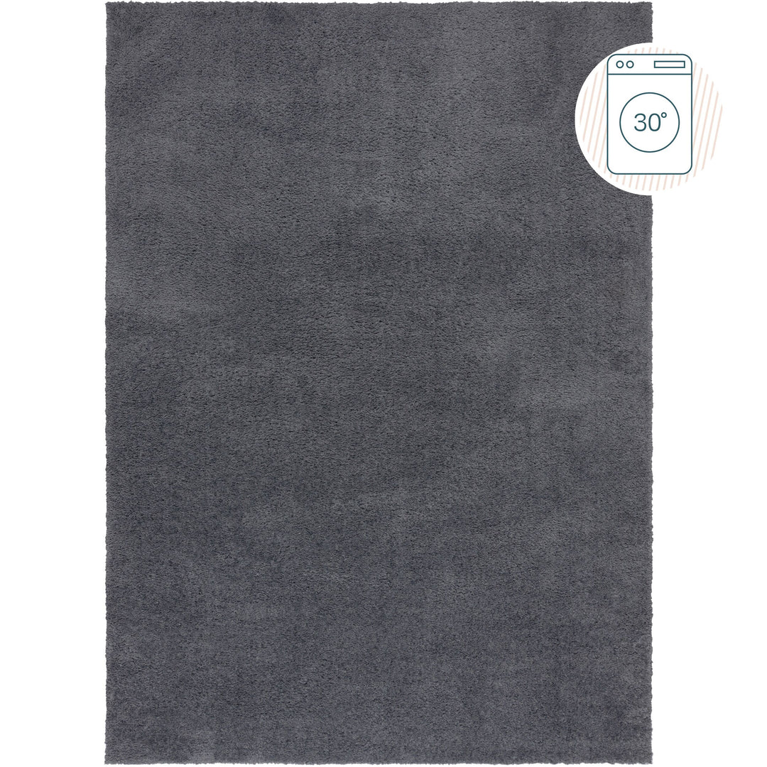 Teppich flauschig waschbar  - Weicher Hochflor aus recyceltem Polyester_Rechteckig_