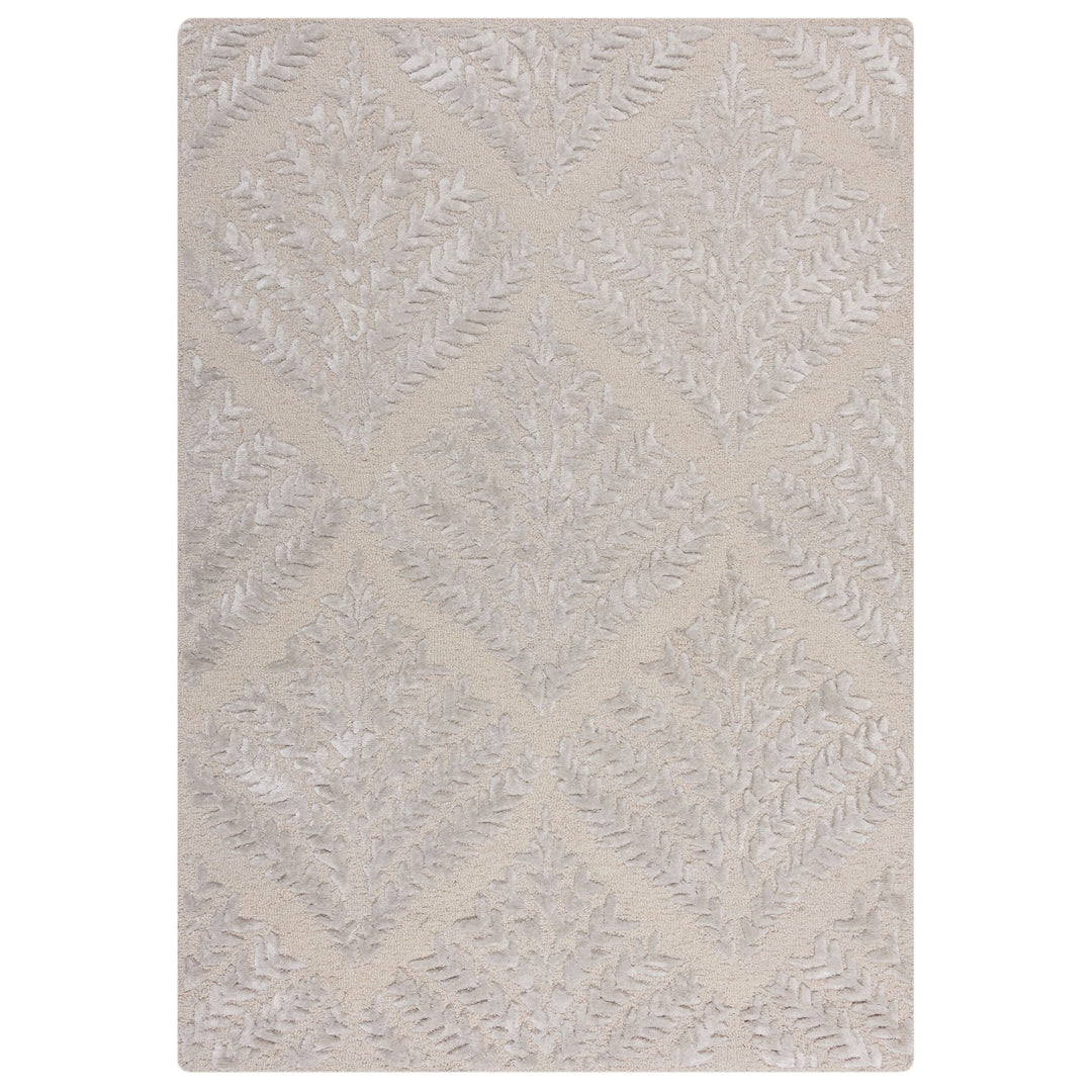 Teppich Wolle-Viskose Hoch-Tief Struktur Seidiger Glanz Blätter - Wohnzimmer_Rechteckig_