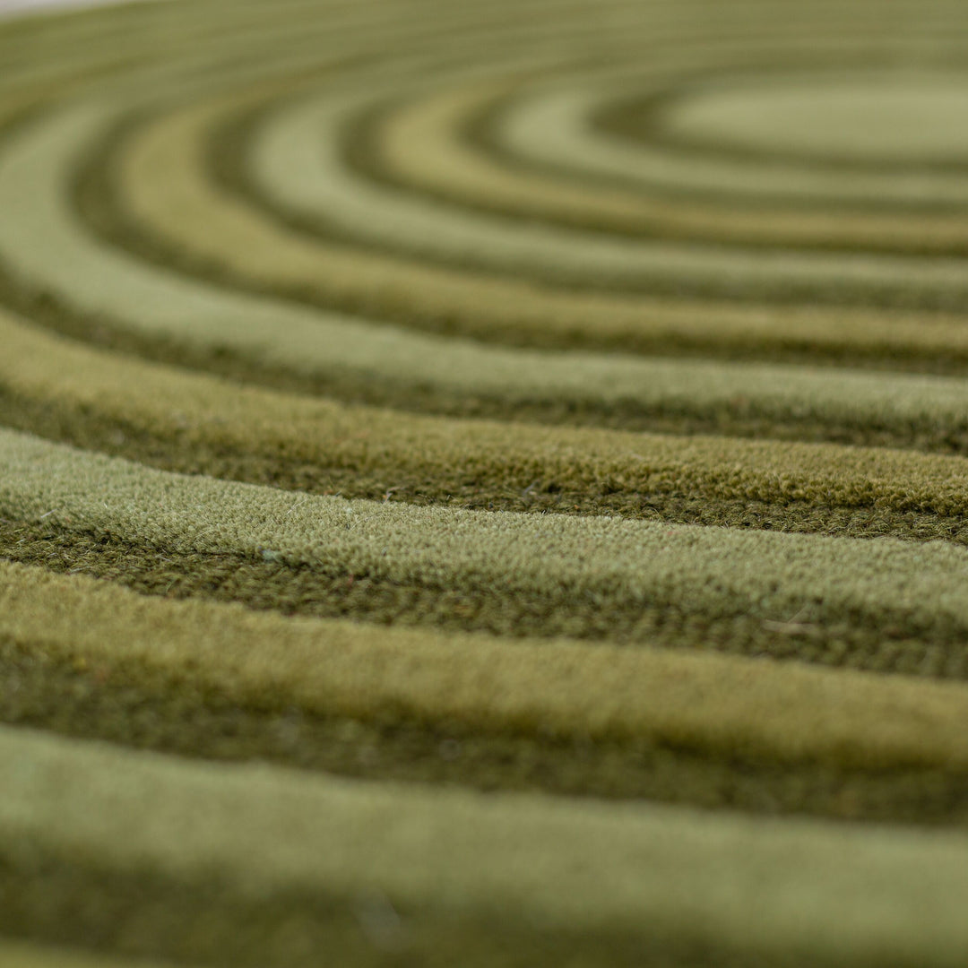 Teppich aus Wolle mit geometrischem S-förmigem Design_Olivegrün_Shaped_